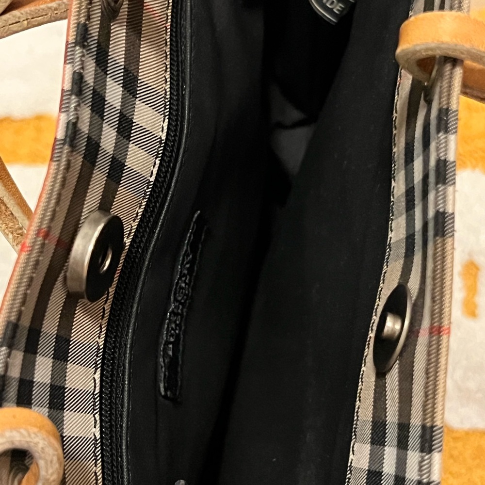 Burberry Small Tote Handbag Check Plaid Women Great Condition - Picture 5 of 9